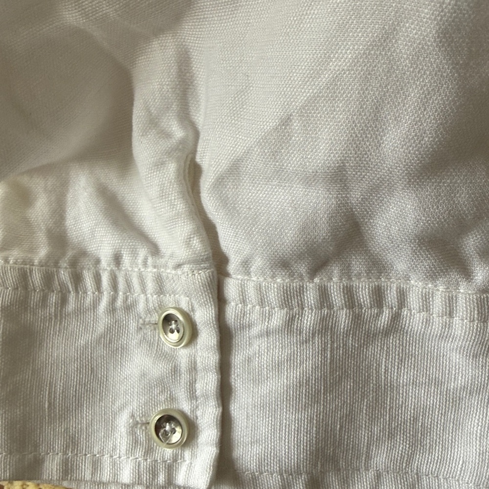 Milly White Linen tencel Button-Up Shirt Dress - Picture 7 of 9